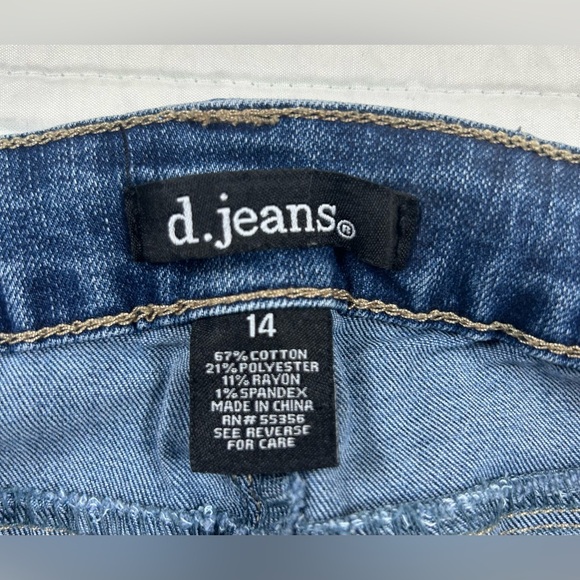 d. jeans Blue Skinny Leg Jeans with Stretch Stitched Pockets Size 14 - Picture 3 of 8
